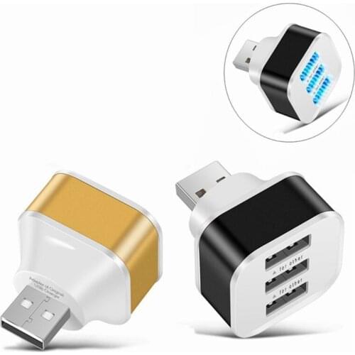 3 in 1 3 Port Multi-port USB 2.0 Hub Splitter USB Expander Power Dock Mini Charger for Multi-device Laptops