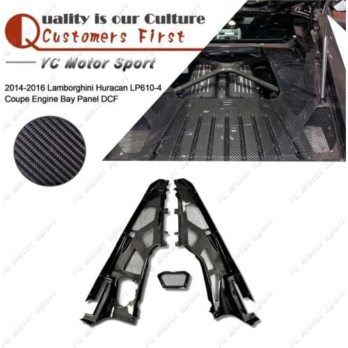 Car Accessories Dry Carbon Fiber Interior Trim Fit For 2014-2016 Huracan LP610-4 Coupe Engine Bay Panel 3pcs