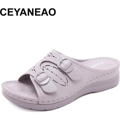 CEYANEAOWomen Shoes Comfy Platform Sole Ladies Casual Soft Woman Slippers Wedge Comfortable Sandal Outdoor Summer Beach FlipFlop