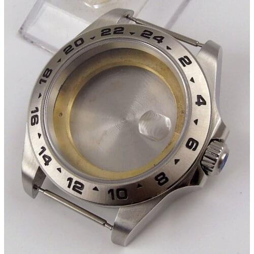 Mental 43mm Watch Case Brushed Oyster Strap Sapphire Crystal Glide Lock for MINGZHU 3804 GMT MIYOTA 8215 MINGZHU 2813