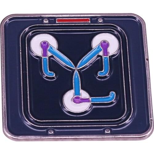 Flux Capacitor BTTF Doc Brown Marty Time Travel Geek Pin Let the memories flow and travel back in time with this brooch
