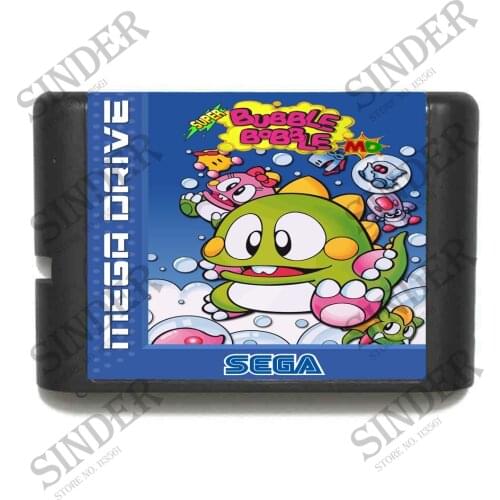 Super Bubble Bobble 16 bit MD Game Card For Sega Mega Drive For Genesis