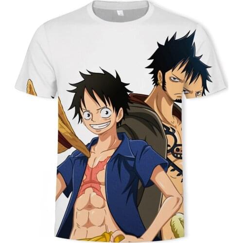 Summer fashion anime mens T-shirt 3D one-piece printed casual T-shirt Blood Luffy Clothing Asian size 100-6XL mens t-shirt