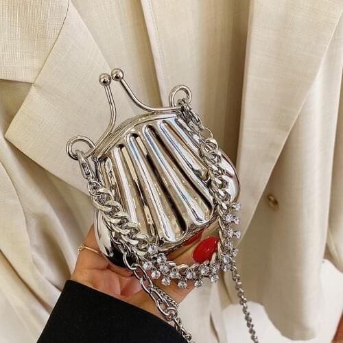 Metal Lipstick Mini Bag 2021 New Personalized Creativity High Quality Chain One Shoulder Crossbody Shell Bag