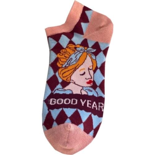 Fashion Womens Designs Boat Socks Pattern Thick Anklets Casual Relaxation Girls Low Tube Ladies Multi Colors