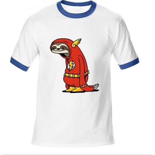 Youth hipster topshirts Men T-shirt harajuku comic mens Tshirt The Flash super hero Red Sloth t shirt hombre Workout short Tees