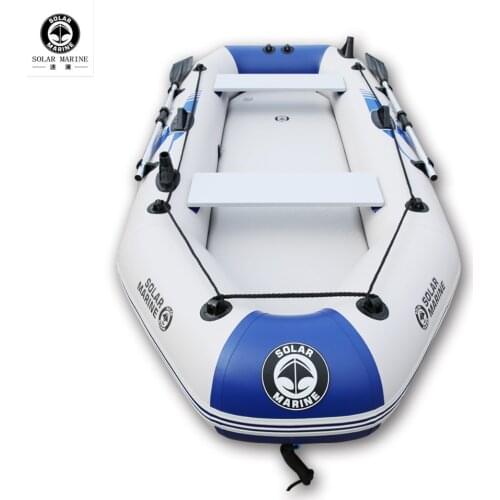 Solar Marine Wholesale 3 Person 260CM PVC Rowing Kayak Inflatable Fishing Boat Canoe Dinghy Air Mat Bottom With Free Accessories