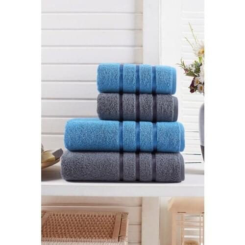 Teksmoda 4'lü Bathroom Set/anthracite-Denim Blue