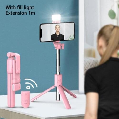 2021 Mobile Phone Selfie Stick Bluetooth-compatible Integrated Extended Video Camera Bracket Telescopic Live Tripod 2-gear Fill