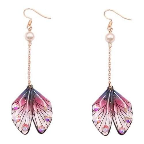 Dragonfly Cicada Butterflies Simulated Wing Material Pendant Earring DIY Jewelry A0KD