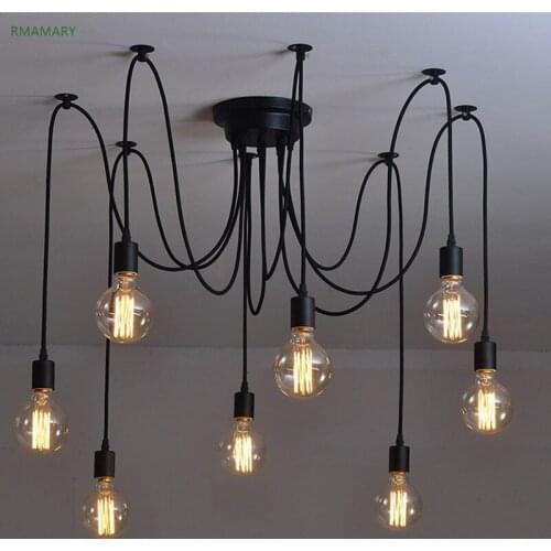 Nordic restaurant LED lamp country pendant light retro industrial wind days female scattered flower spider line pendant lamp