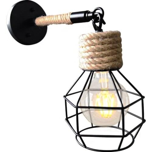 Vintage bed wall lamp stone crystal bedroom light iron crystal aisle bedroom bedside bedside bedroom lamp wall lamp