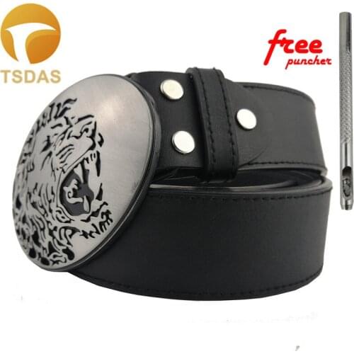 Hollow Out Lion Belt Buckle With Silver Plating 88*68mm Western Belt Buckle For Mens Birthday Gifts