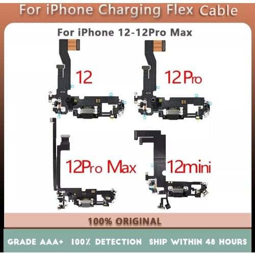 High Quality Charging Flex Cable For iPhone For iphone 12 Mini 12 12 Pro Max USB Charger Port Dock Connector With Mic Flex Cable