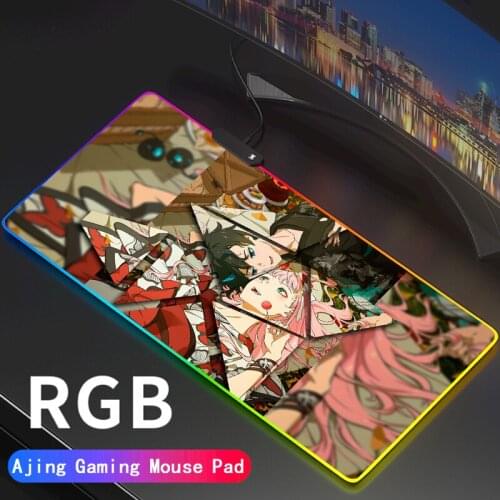 Zero Two RGB Mouse Pad Darling In The Franxx Gamer Accessories LED MousePad Large PC Desk Play Mat with Backlit gaming desk