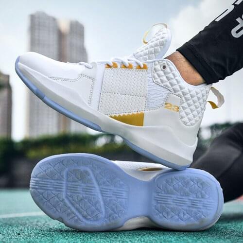 Plus Size 45 Basketball Shoes Lace-up Shockproof White Basket Femme Athletic Outdoor Breathable Sport Sneakers 2021 New Arrival
