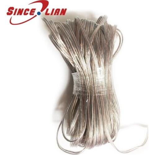 Transparent Wire Gold and Silver Speaker Wire 50m 22AWG Tinned Bare Copper PVC Transparent Parallel Line Audio LED Lamp Wire