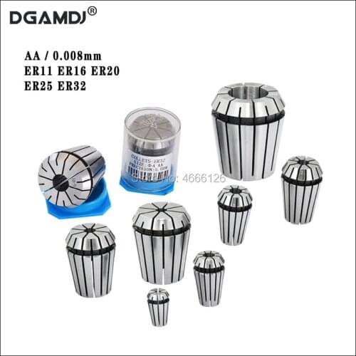 1pcs ER11 ER16 ER20 ER25 ER32 high precision 0.008 elastic chuck,CNC engraving machine ER tool holder,milling cutter fixture