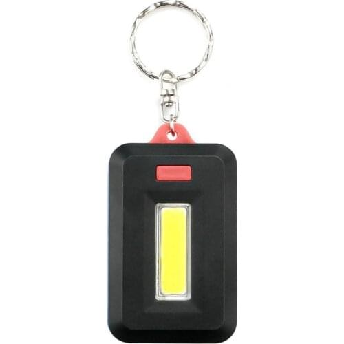 New 1Pcs Portable Mini COB LED Keychain Flashlight Key Chain Keyring Torch Light Lamp with Carabiner for camping hiking fishing