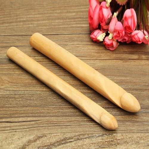 18/20/25mm Wood Crochet Hook Set DIY Knitting Needles Handle Home Knitting Weave Yarn Crafts Household Knitting Tools