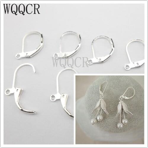 200PCS Fine Jewellery Components Genuine 925 Sterling Silver Handmade Beadings Findings Earring Hooks Leverback Earwire Fittings