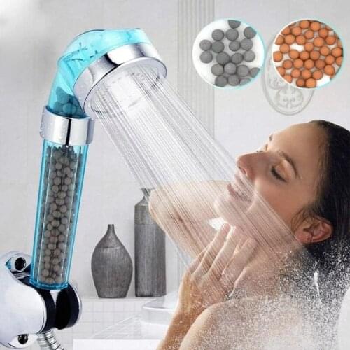 3 Modes Bath Shower Adjustable SPA Therapy Shower Anion Balls Shower Head Water Saving Rainfall Handheld Shower Nozzle