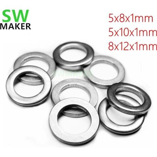 50pcs Mini V Wheel Precision Shim Washer 5x8x1mm 5x10x1mm 8x12x1mm Stainless steel for OpenBuilds/CNC/3D printer mini Wheel Kit