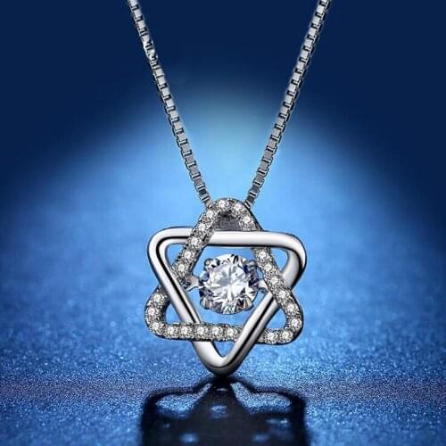 925 silver Star Party Womens Pendant Necklace Fashion Female Choker Necklaces Jewelry Simple Ladies Pentagon-Star Jewelry Gifts