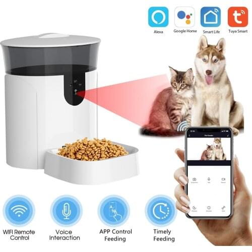 WIFI Camera APP Control Cat Feeding Bowl Automatic Dog Feeders Auto Food Dispenser Container Pet Accessories For Cats Dogs 6L