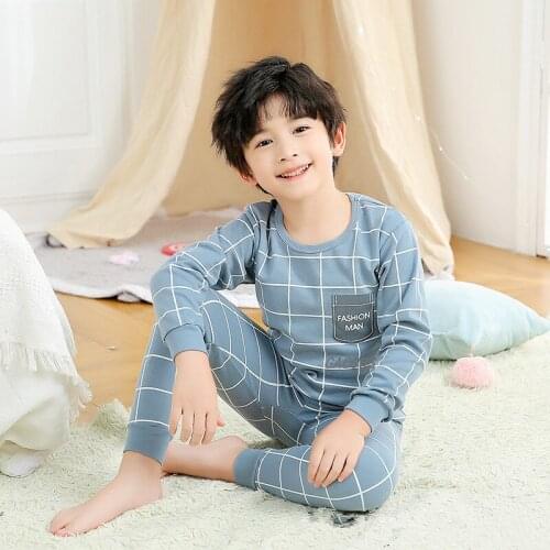 Boys Kids Pajamas Sets Cotton Long Sleeved Sleepwear Cartoon Boys Clothes Autumn 2pcs Pijamas Suit Pyjama Trousers Boys Homewear