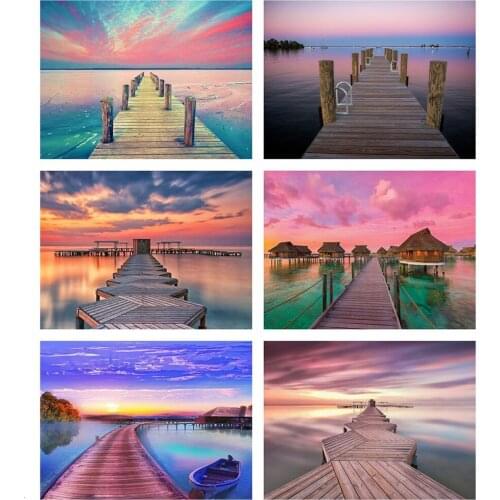 Evershine Diamond Embroidery Landscape Cross Stitch Full Square Diamond Mosaic Paintings Bridge Rhinestone Pictures Needlework