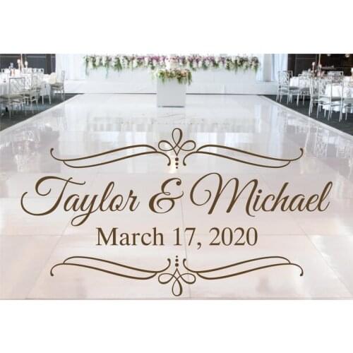 Wedding Dance Floor Wall Stickers Vinyl Decal Custom Name & Date Wedding Signs Window Door Personalized Removable Mural HY114