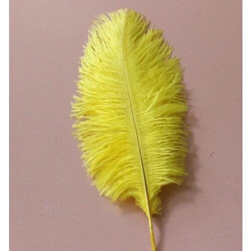 Hot! 100 Pcs Natural 15-20cm / 6-8 inch yellow Color Ostrich Feathers ostrich plumes for party wedding decorative