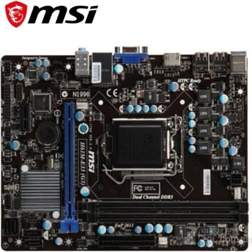 For MSI H61M-E33(G3) Desktop Computer Motherboard LGA 1155 DDR3 For Intel H61 H61M Desktop Mainboard SATA II Used