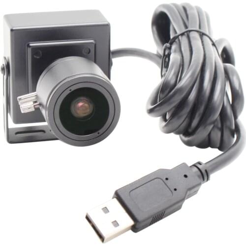 Global Shutter 60fps 720P Monochrome Black White Varifocal 2.8-12mm Webcam UVC Plug Play USB Camera with Mini Case