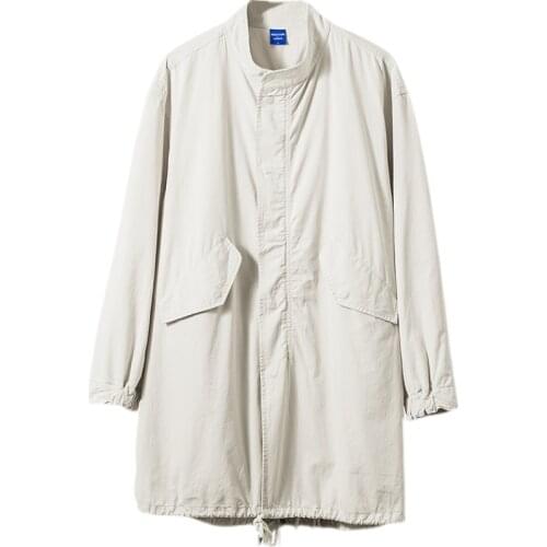 Mens M-51 Fishtail Parka Trench Coat Army Green and Beige Vintage Coat Mid-length Loose Fit Autumn Clothes Couples Wish