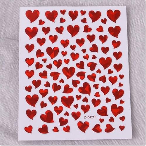 Newest Z-D4213 laser 3D nail sticker back glue nail decals Japan Korea type DIY decoration for nail tips