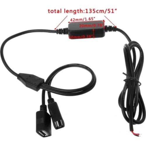 NEW Car Charger Dual USB Female Plug 12V to 5V 3A DC to DC Power Supply Converter For DVR Newqiang