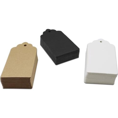 Wholesale 1000 Pcs 5*10cm Hot Sale Rectangle Flower Head Kraft Paper Party Gift Price Label Marked Blank Number Card Hang Tag