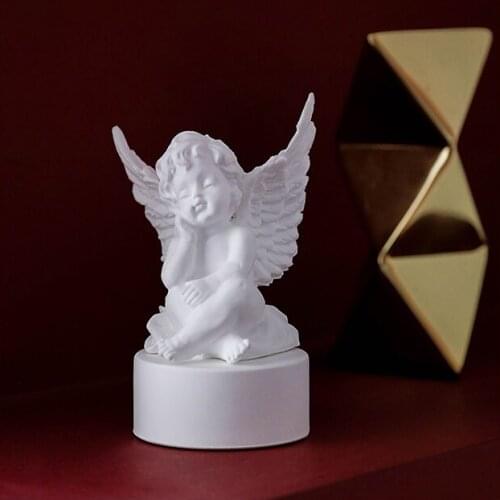 Angel Plaster Ornament Statue Nordic Vintage Figurines Sculpture Home Decor Bedroom Living Room Craft Decorations Декор Для Дома