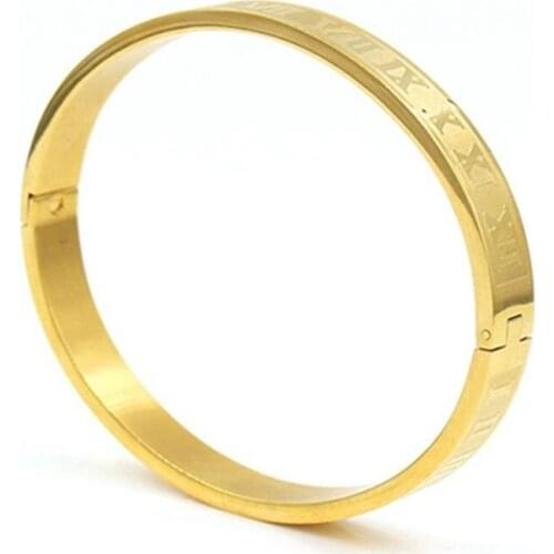 Simple Roman Bracelet Ladies Fashion Gold and Silver Color Black Rose Gold Four Color Bracelet