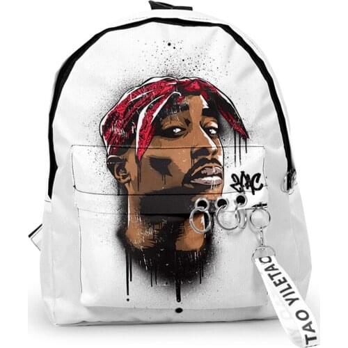 2020 New 2pac Backpacks Men Women Fashion Harajuku Mini Bags Travel Bags 3D Print Teenage Notebook Backpack Bag