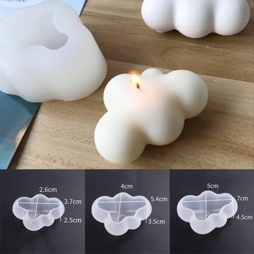Cute 3D Clouds Shape Candle Mould Silicone Aromatherapy Soap Wax Making Molds Jewelry Ornaments Making Tool DIY Handcraft