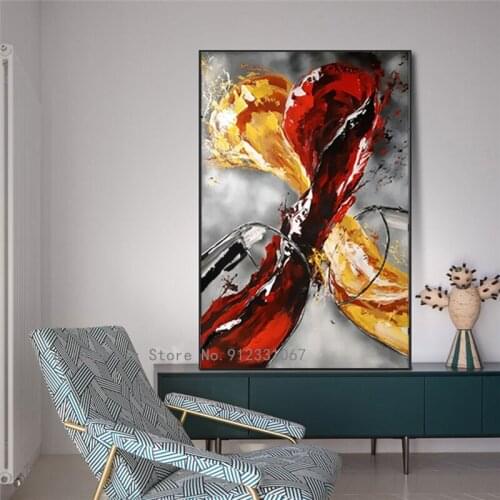 Modern Wall Decor Wine Glass Canvas Poster Wine Glass Art Wall Pictures for Kitchen Home Design Canvas Printings Wall Art
