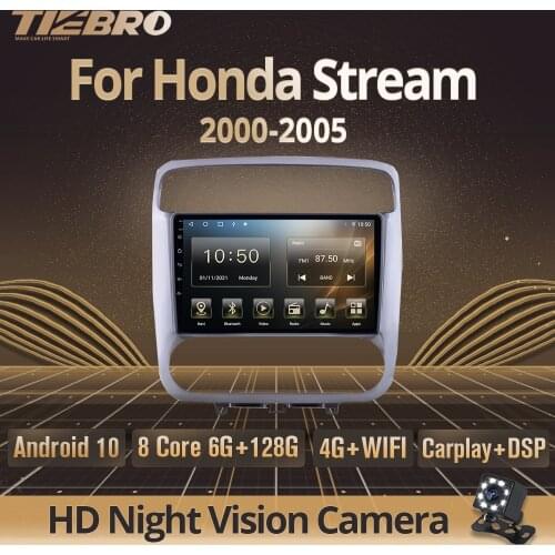Tiebro 2DIN Android10 For Honda Stream 2000-2005 Car Radio 2DIN Stereo receiver GPS Navigation Car Video DVD Player Carplay DSP