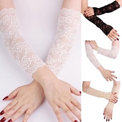 Thin Section Women Gloves Lace Elbow Sleeve Cuff Arm Cover Female Fake Sleeve Sun Protection Gloves Arm Sleeve High Quality