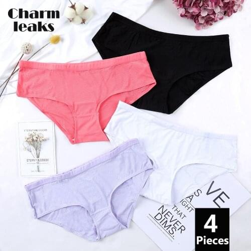Charmleaks Womens Panties Solid Hipster Underwear Cotton Soft Stretch Cozy Cotton Crotch Cueca Calcinha Breathable Hot Sale