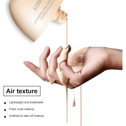 VIBELY Liquid Foundation 30ml Brighten Concealer Oil Control Moisturizing Lasting Makeup With Foundation Brush Lightweight TSLM1