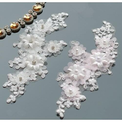 1Piece European-style 3D Embroidery Patch and Clothing Lace Fabric DIY Handmade Fashionable Patches 26X11cm