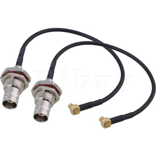 2pcs 6" BNC Jack Female to MCX Male Right Angle Adapter Connector Cable